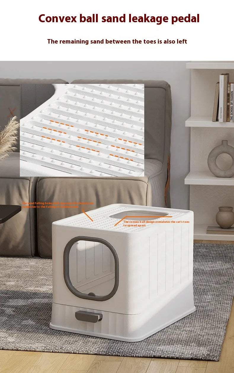 Bac à Litière Pliable et Fermé