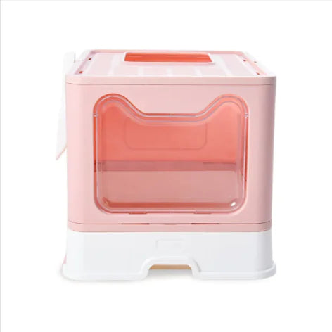 Bac à litière pliable et fermé pour chat