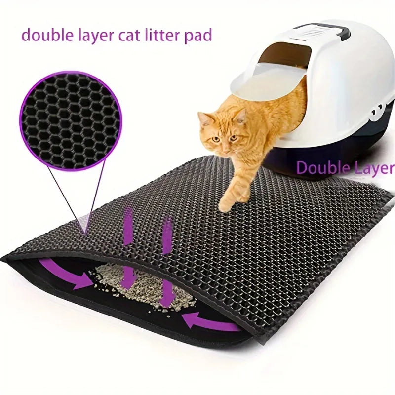 Tapis de litière pour chat double couche