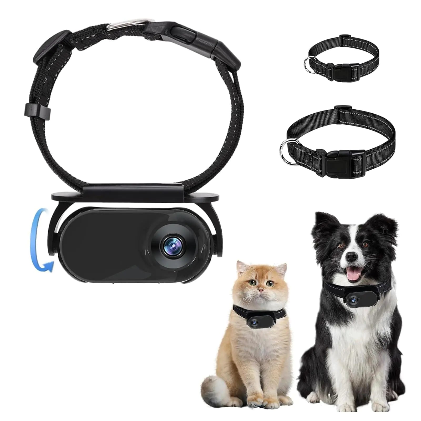 Caméra pour collier pour chat Jiawu HD 1080p, grand angle de 120°