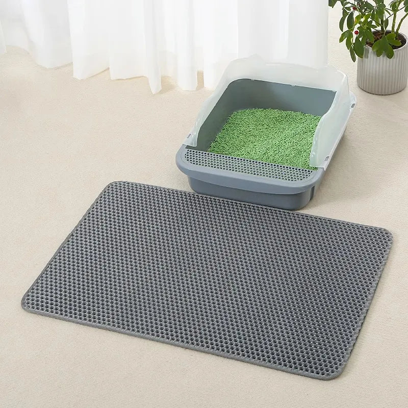 Tapis de litière pour chat double couche