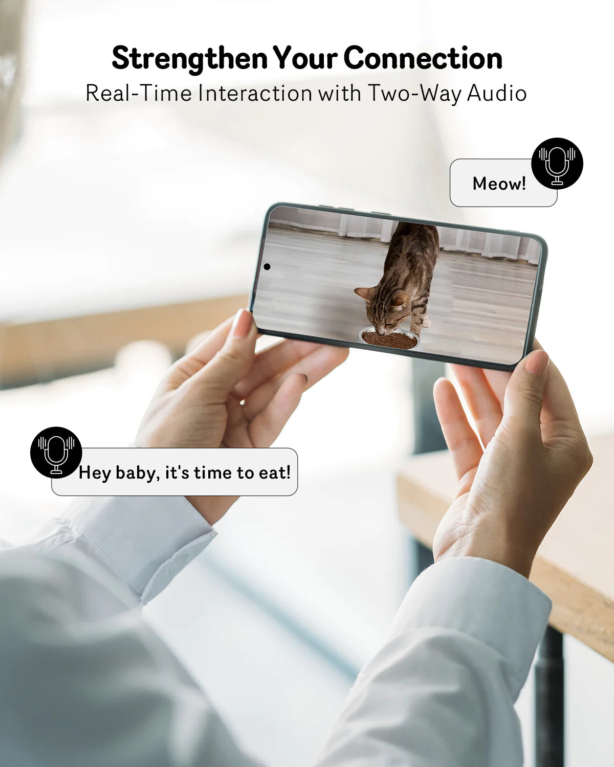 distributeur  à croquette automatique avec caméra intégré