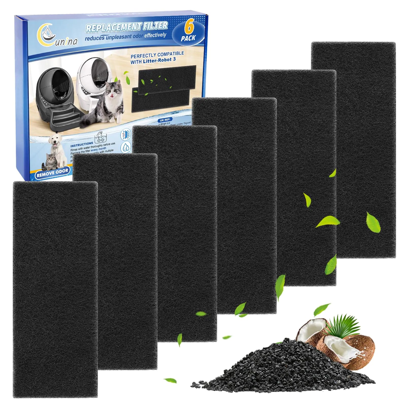 filtre à charbon pour bac à litière