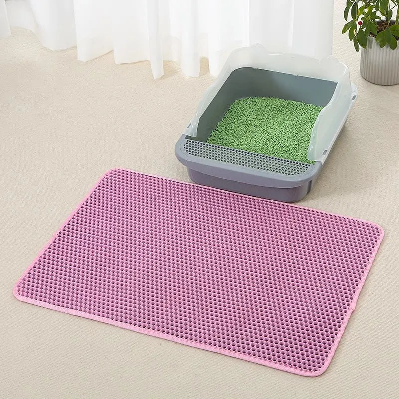 Tapis de litière pour chat double couche