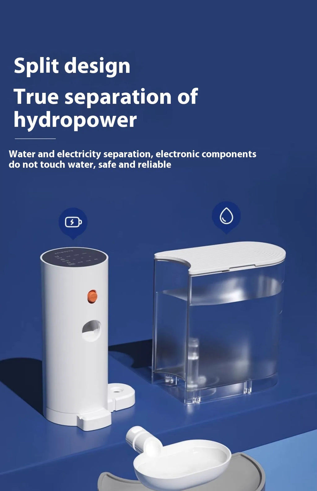 Fontaine à eau sans fil avec alertes intelligentes