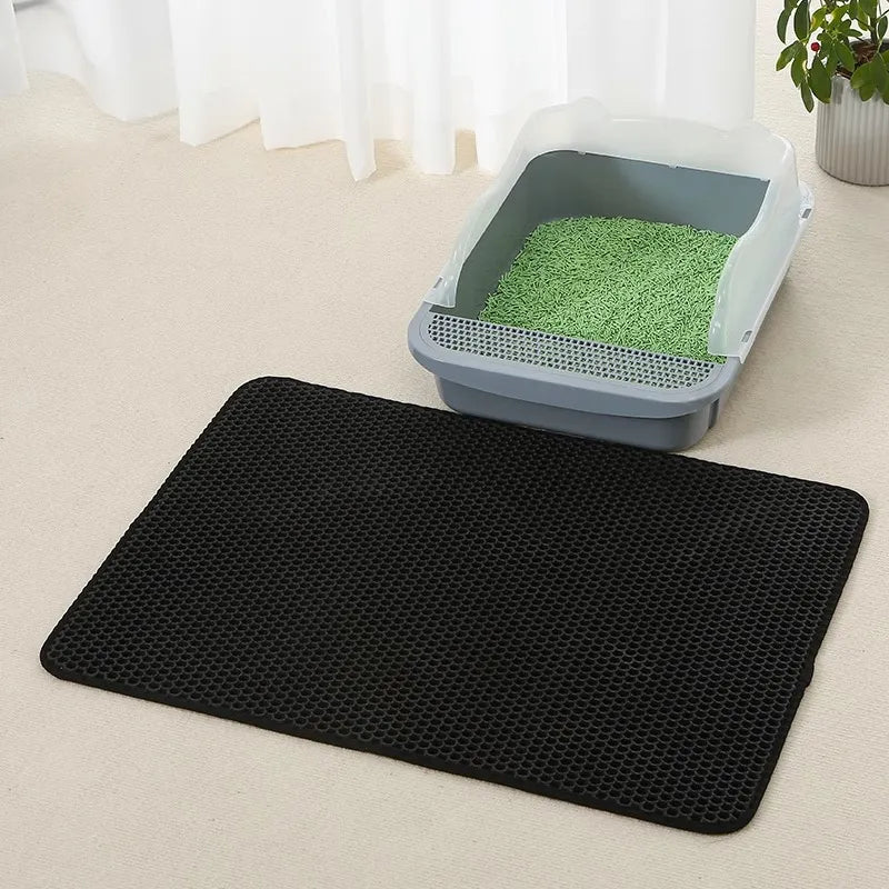Tapis de litière pour chat double couche