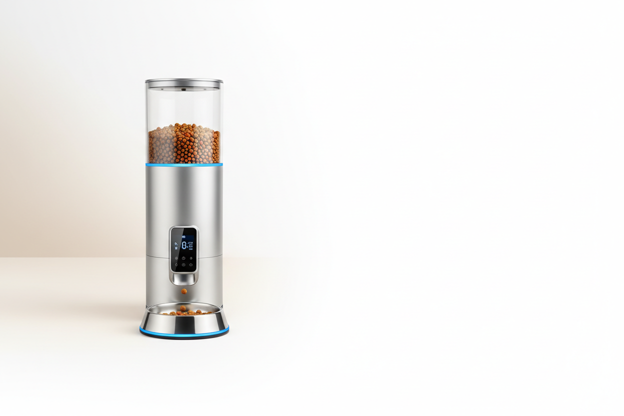 fait moi une imagne titre pour des distributeur de croquette automatique