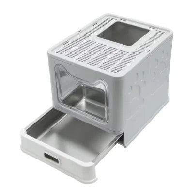 Bac à litière pliable et fermé pour chat